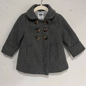Old Navy Wool Blend Gray Peacoat   Girls Size 12-18 Months